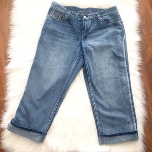 INC international denim Curvy Fit Capri,size 14